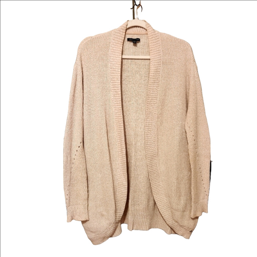 AMERICAN EAGLE OUTFITTERS LONG OPEN CREAM KNIT SWEATER CARDIGAN WOMENS SMALL